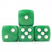 (Green Pearl )16mm D6 Pips dice 